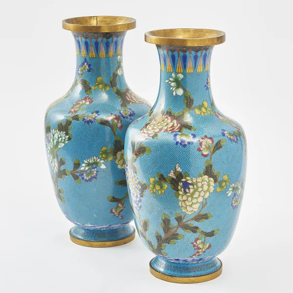 Pair Chinese Cloisonné Vases