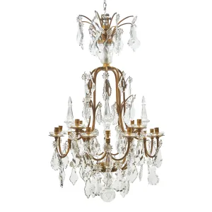 French Baccarat Violon Model Bronze And Crystal Chandelier