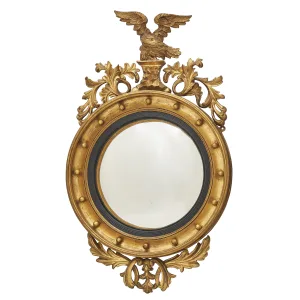 Regency Carved Giltwood Convex Mirror