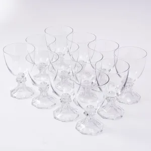 Set Twelve Val St Lambert Glasses