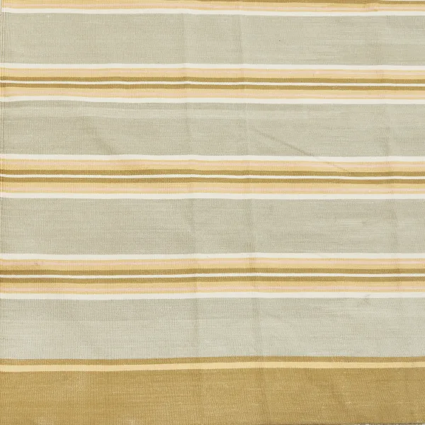 Contemporary Caramel Pink And Green Stripe Dhurrie