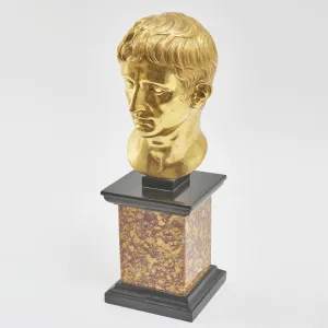 Italian Grand Tour Gilded Bronze Bust Of Caesar