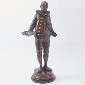 French Carved Wood Pierrot