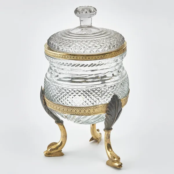 French Louis Philippe Cut Crystal Condiment Jar