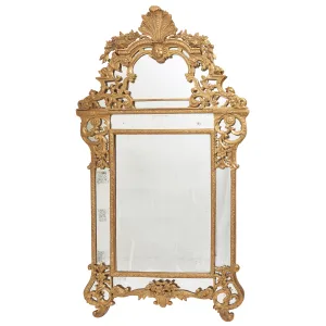 Large French Giltwood Regence Mirroir A Parecloses