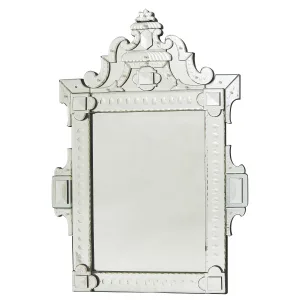 French Art Deco Style Venetian Mirror With Pagoda Crest