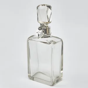 Hukin And Heath Art Deco Crystal And Silver Locking Decanter