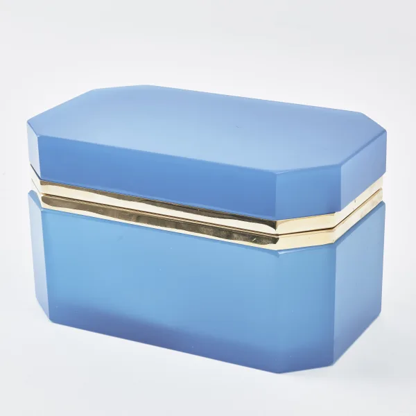 Large Blue Opaque Glass Box