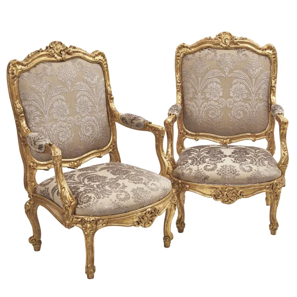 Pair Italian Rococo Armchairs A Chassis