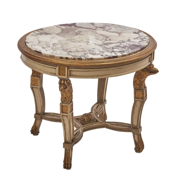 Italian Empire Style Centre Table With Breche Violette Marble Top