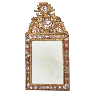 Italian Carved Giltwood And Verre Eglomisé Mirror