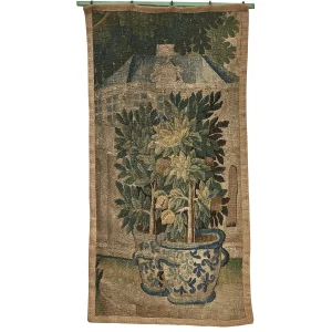 Flemish Tapestry Fragment Depicting Pomegranate Trees
