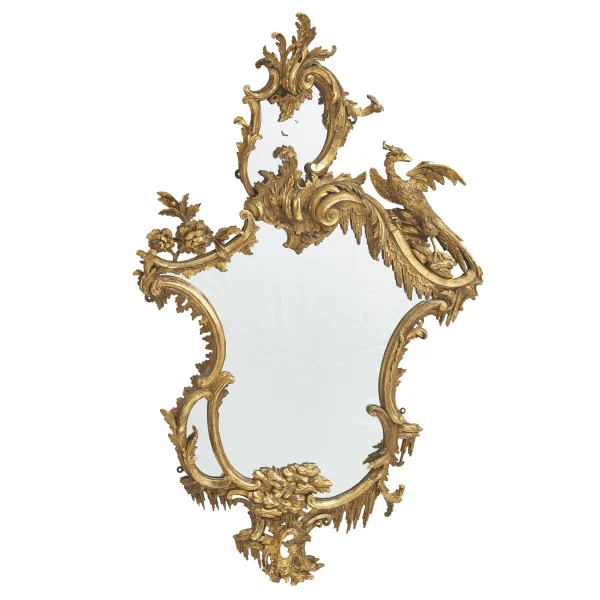George II Carved Gilt Chinese Chippendale Giltwood Mirror