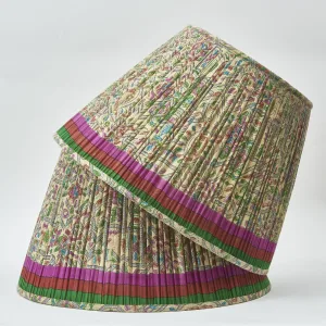 Pair Shades Made From Vintage Pink, Green And Cream Sari Fabric