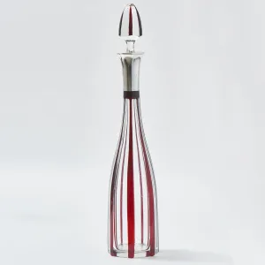 French Art Deco Red Flashed Glass Decanter