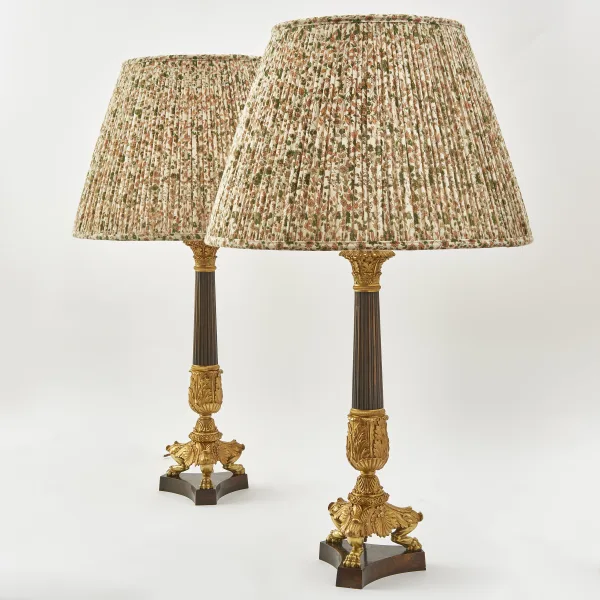 Pair French Napoleon III Triform Lamps