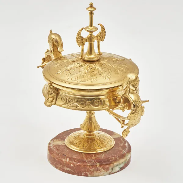 French Gilt Bronze Tazza Shaped Greek Revival Urn