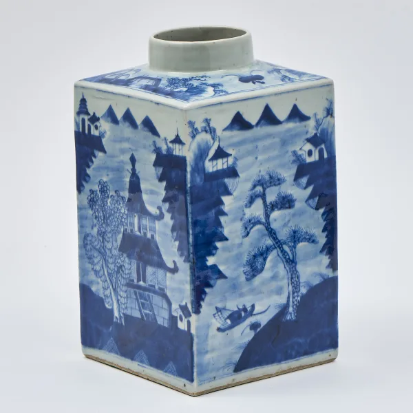 Chinese Blue And White Porcelain Tea Canister