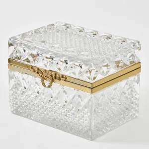 French Neoclassical Cut Crystal Box