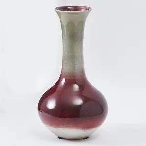 Japanese Studio Pottery Oxblood Gourd Shape Vase