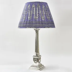 Silver Plate Fluted Column Lamp