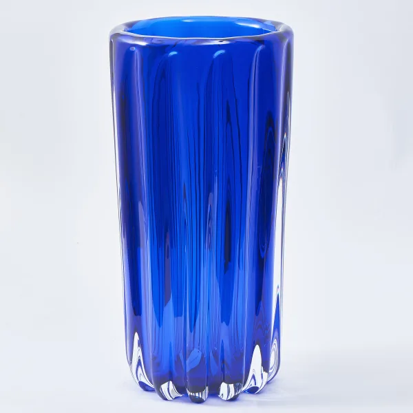 Contemporary Murano Royal Blue Glass Vase