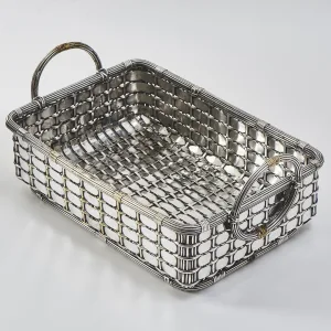 French Woven Silver Plate Bread Basket
