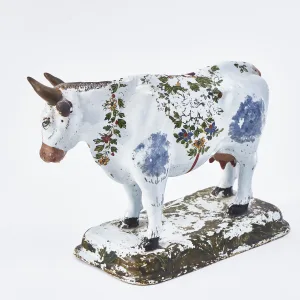 Polychrome Decorated Delft Cow