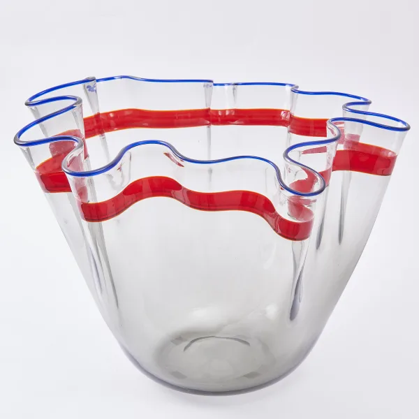 Vintage Italian Murano Hankerchief Clear Glass Vase