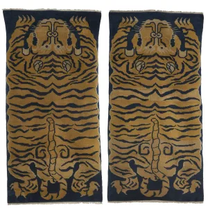 Pair Tibetan Tiger Rugs