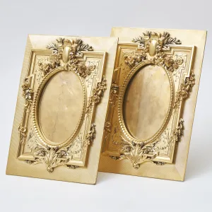 Pair French Christofle Gilt Bronze Belle Epoque Frames