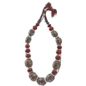 Large Moroccan Dowry Necklace on Braided Wool