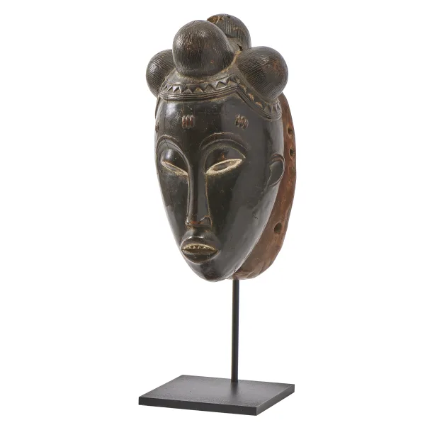 African Baoule Tribal Mask On Stand