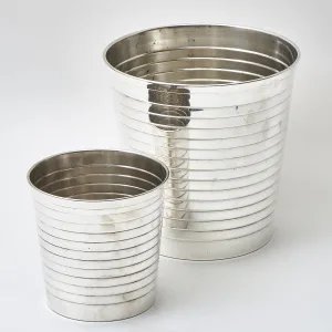 French Silver Plate Reeded Wine Cooler And Ice Bucket