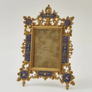 French Renaissance Style Enamel Frame In The Style Of Barbedienne