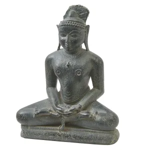 Carved Stone Seated Jain Figure