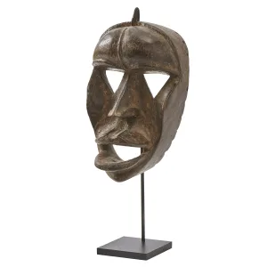 African Dan We Tribal Mask On Stand