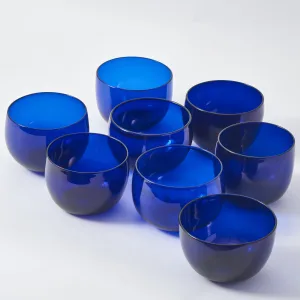 Matched Set 8 Bristol Blue Glass Finger Bowls