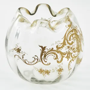 St Louis Glass Bowl With Gilt Decoration