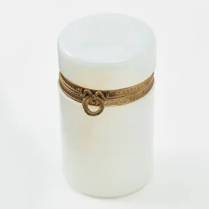 Opaline Cylindrical Glass Box