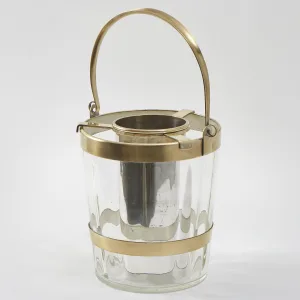 French Rippled Glass Champagne Bucket