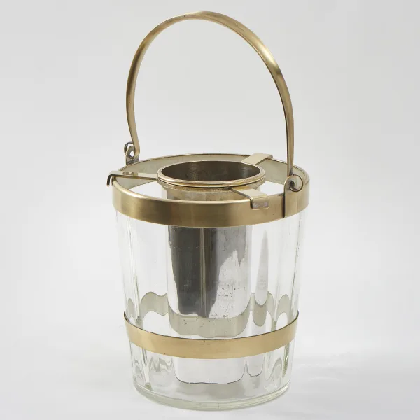 French Rippled Glass Champagne Bucket