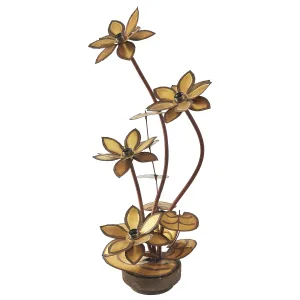 French Maison Jansen Acid Etched Brass Lily Lamp