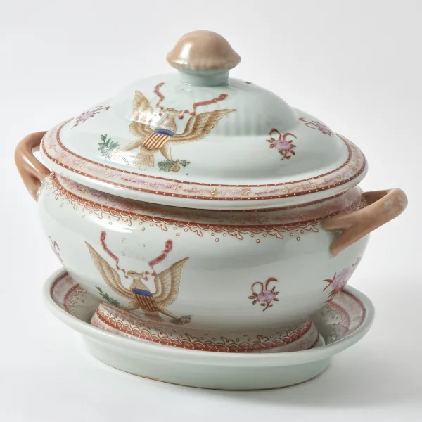 Chinese Large Vintage Tureen with Eagle Crest