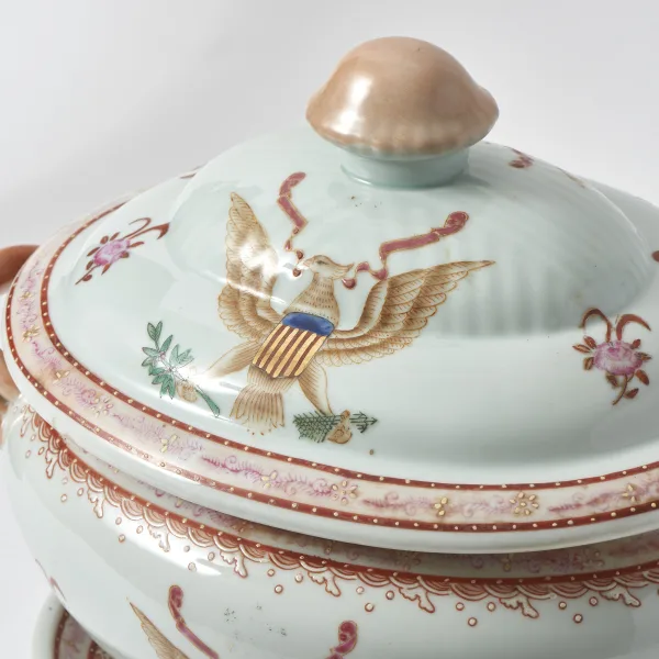 Chinese Large Vintage Tureen with Eagle Crest