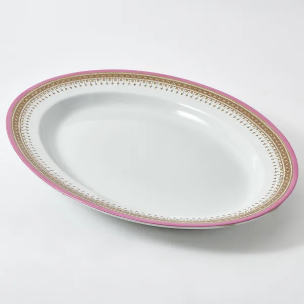 English Pink and Gold Serving Dish
