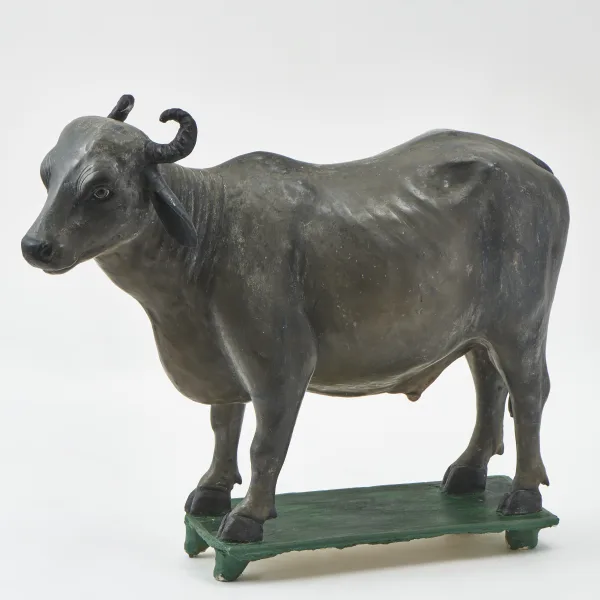Indian Painted Plaster Model Of A Cow