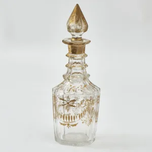 Bohemian Decanter And Stopper With Gilt Decoration