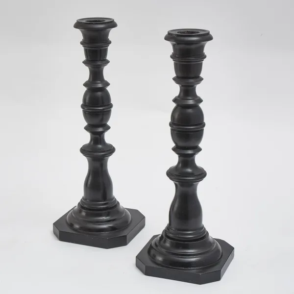 Pair Victorian Slate Candlesticks