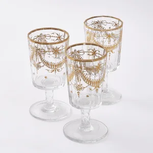 Bohemian Cut Crystal Wine Glasses